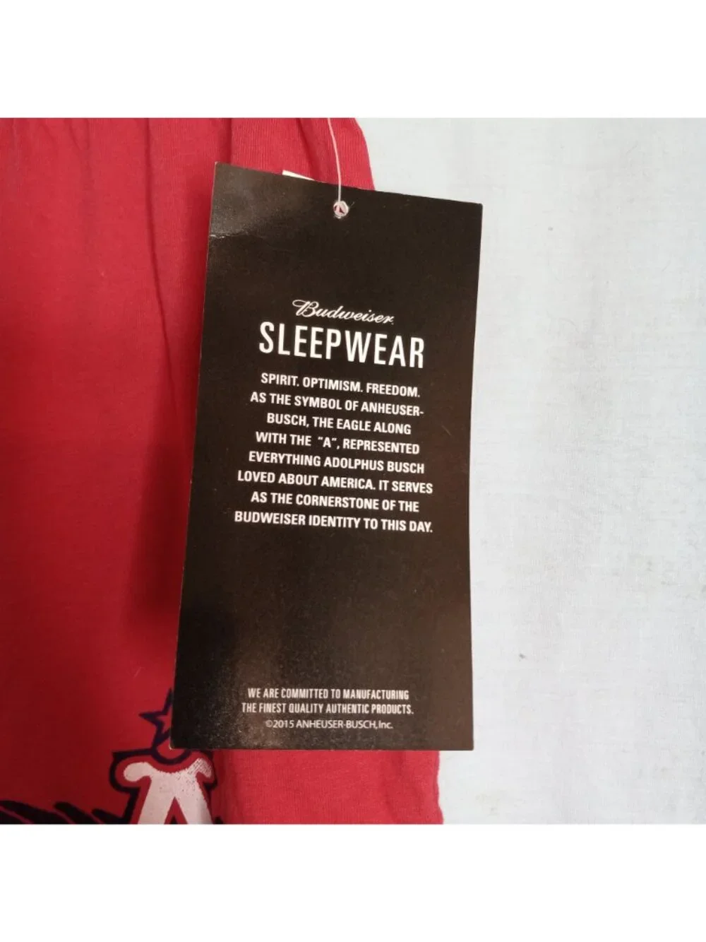 Budweiser Size M 32 34 Boxer Shorts Mens Red Sleepwear Button Fly Cotton NEW